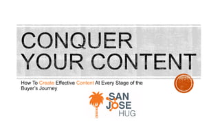 How To Create Effective Content At Every Stage of the
Buyer’s Journey
 
