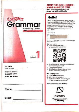 Conquer Grammar Workbook 1 for everyone kids | PDF