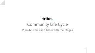 Community Life Cycle
Plan Activities and Grow with the Stages
 