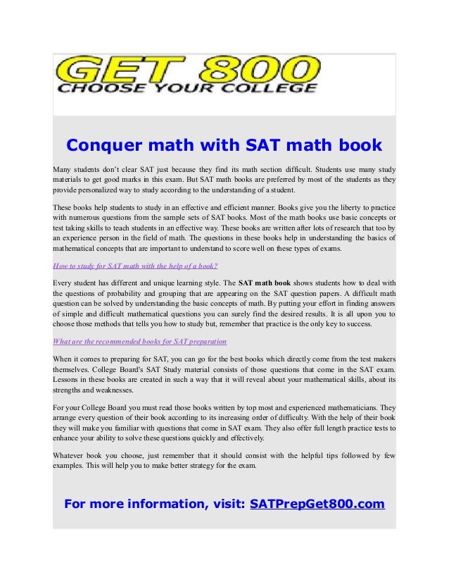 Conquer math with sat math book