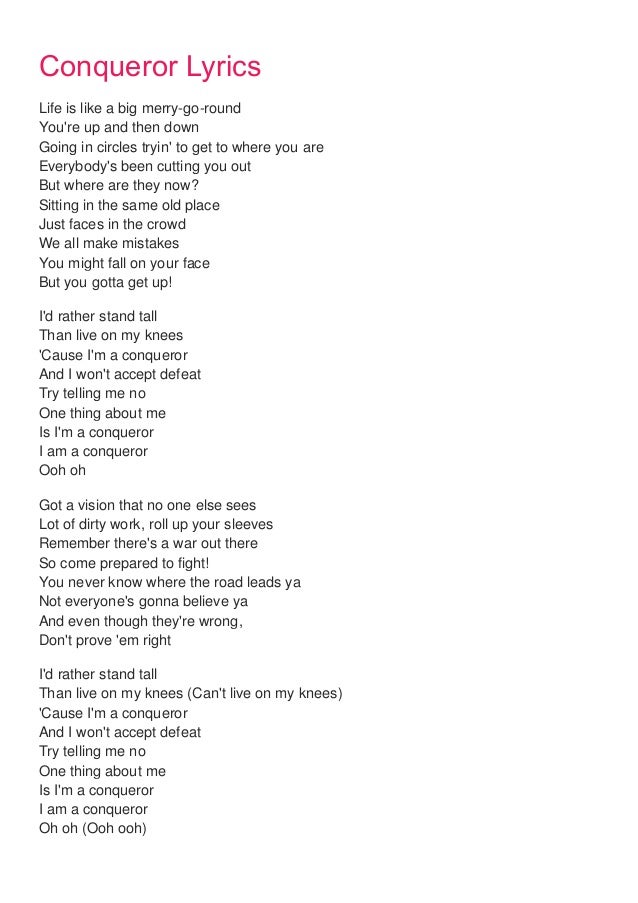 Conqueror Lyrics Conqueror Lyrics