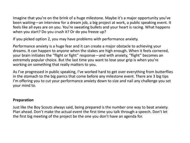 Conquer Performance Anxiety In 3 Steps Ppt