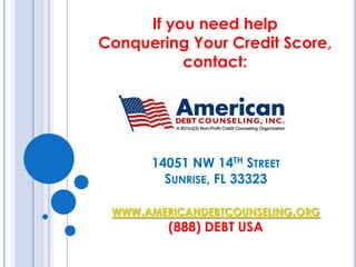 How Will Credit Counseling Affect My Credit Score?Credit counseling is not considered in the FICO score calculation so there is no negative impact.Many creditors do not report to the bureaus that the account is being repaid through a counseling agency.Most creditors “re-age” accounts that are behind when a consumer enters a credit counseling program. Late payments prior to beginning the counseling program are removed.Entering into a credit counseling program will help you to avoid further late payments, credit problems and even bankruptcy -  which can all significantly hurt your credit.By paying down your debt through a counseling program, your credit score improves since the amount of debt you carry is one of the major factors in calculating your credit score.
