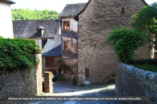 Maison en haut de la rue du château avec de magnifiques colombages en forme de rampes d’escalier.
 