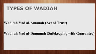 Conrtact of wadiah | PPT