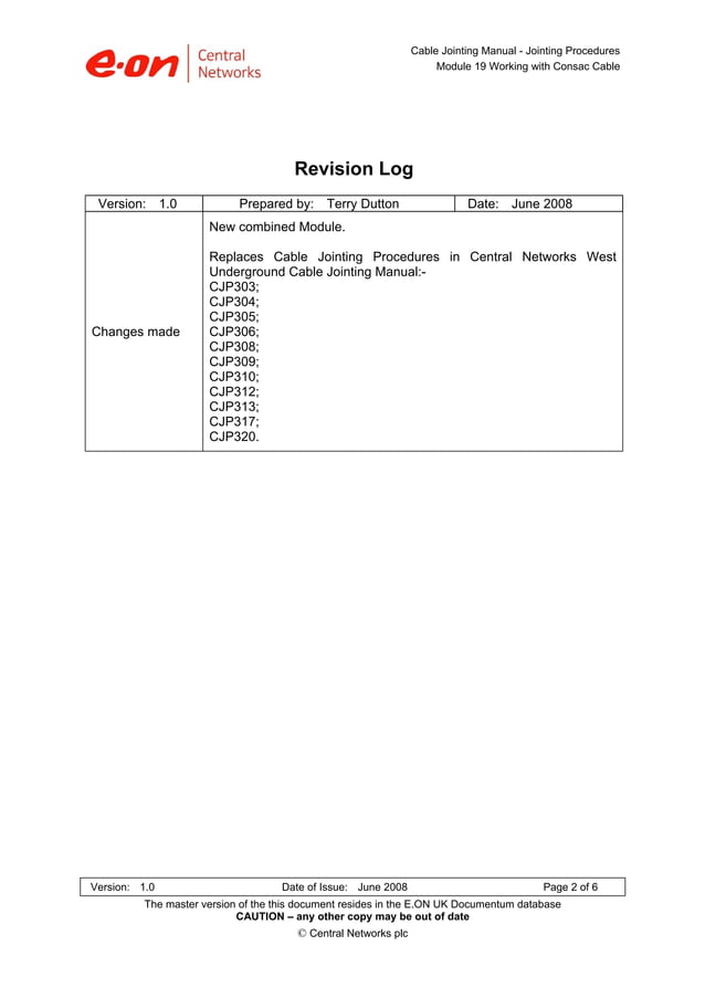 Consac Cable LV Cable Jointers & Jointing Procedures PDF