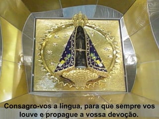 Consagro-vos a língua, para que sempre vos louve e propague a vossa devoção.   