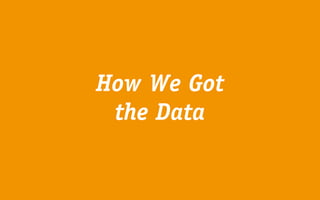 How We Got
 the Data
 