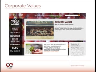 #WeFirst13
@SimonMainwaring
Corporate Values
 