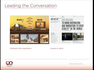 #WeFirst13
@SimonMainwaring
Leading the Conversation
Antibiotic-free ingredients Access to sport
 