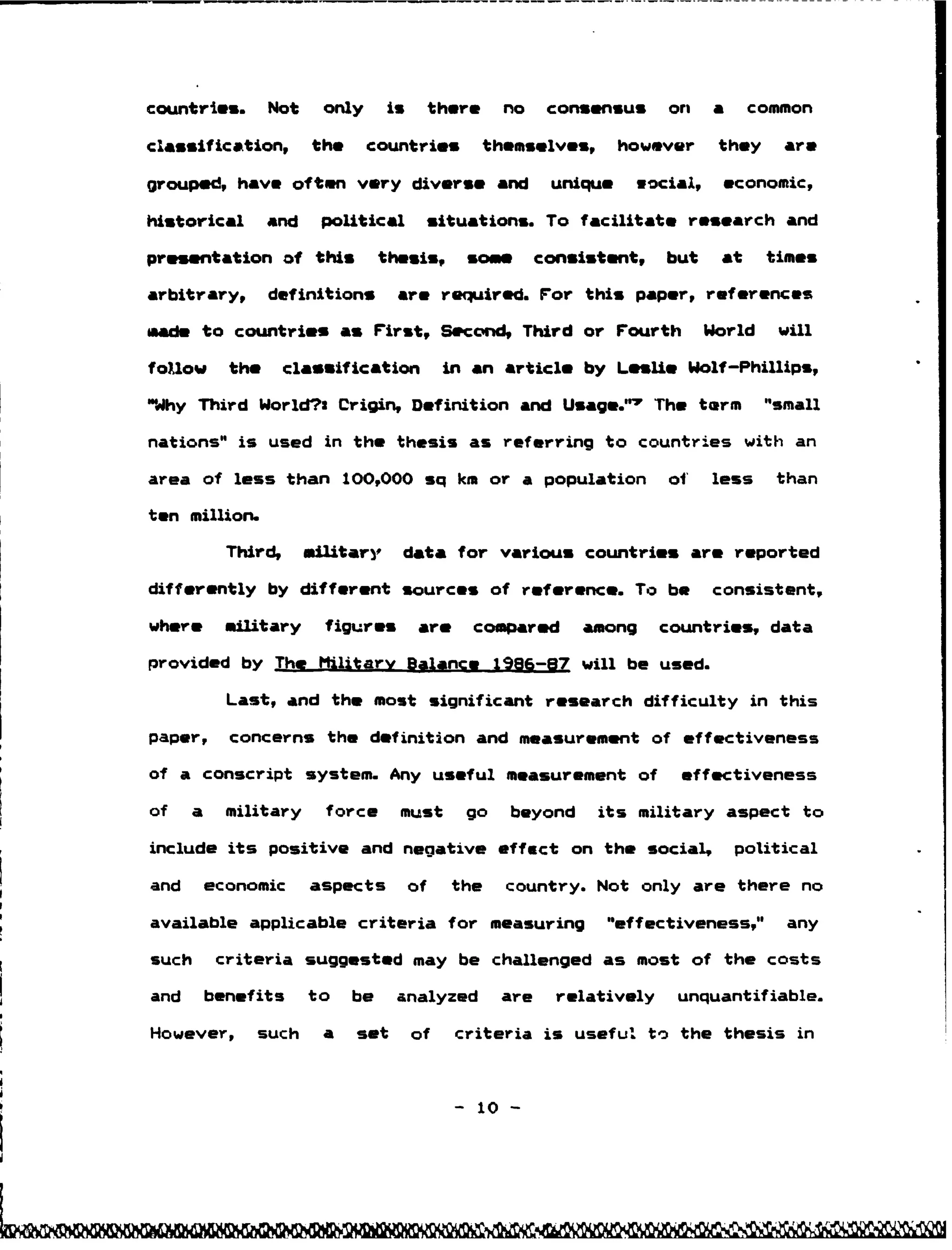 A Conscript Military Force As A Credible Defence System for a Small ...