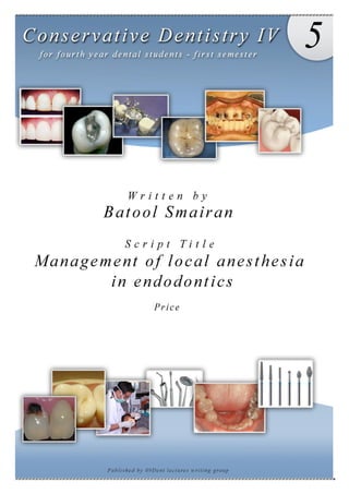 Iv Script Conse iv script-5-management-of-local-anesthesia-in-endodontics | PDF