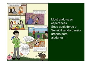 Mostrando suas
esperanças
Seus apoiadores e
Sensibilizando o meio
urbano para
ajudá-los
 