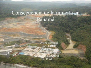 Consecuencia de la minería en
Panamá
Oriana González
Boris Castillo
Carlos Ortega
Carlos Reyes
Fabien Roquebert
12 A1
 