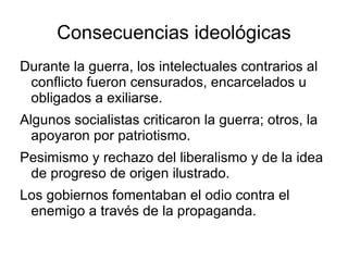 Consecuencias de la I GM 2. CONSECUENCIAS HUMANAS 