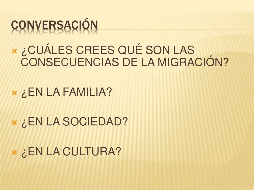 Consecuencias de la migración Consecuencias de la migración