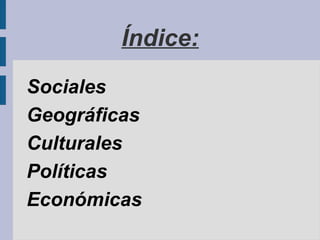 Índice: Sociales  
