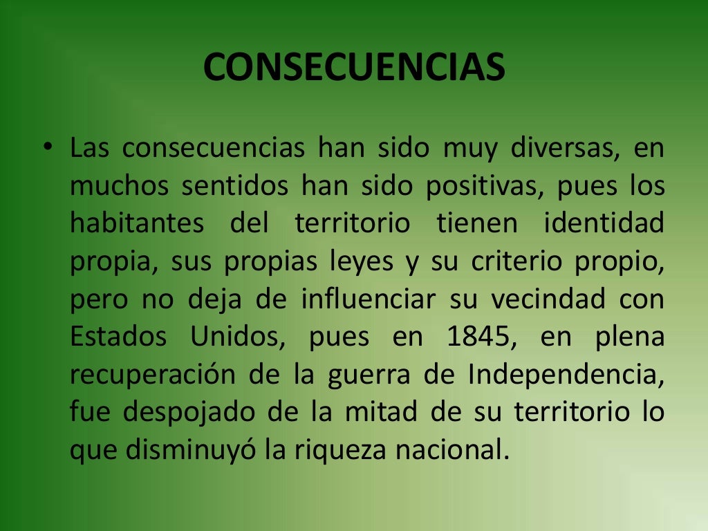 Consecuencias independencia Consecuencias independencia