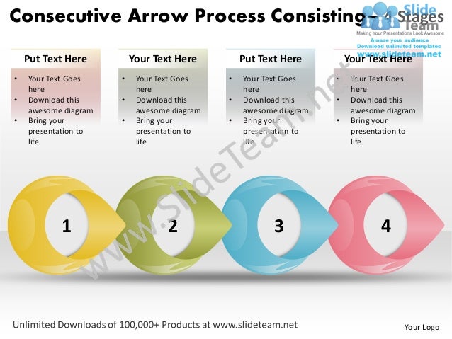 Consecutive Arrow Process Consisting 4 Stages Score Business Plan Tem