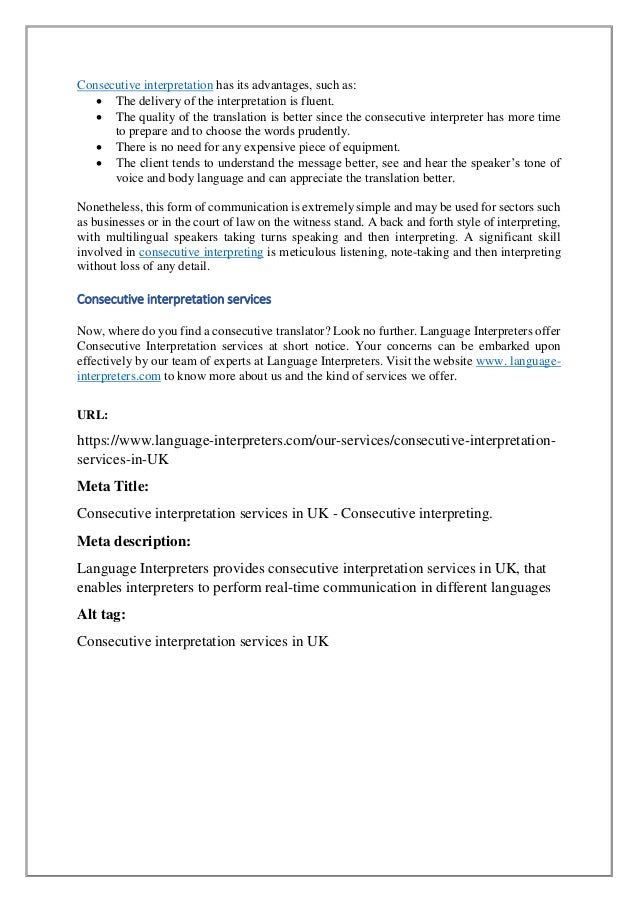 Consecutive interpretation services | PDF