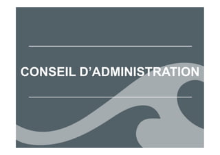 CONSEIL D’ADMINISTRATION
 