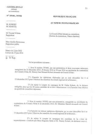 Décision du Conseil d'Etat : Thierry Robert et Sébastien Marcel