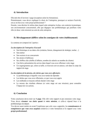 Conseil rapport de stage