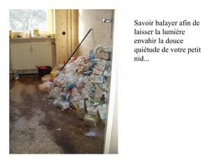 Savoir balayer afin de
laisser la lumière
envahir la douce
quiétude de votre petit
nid...
 