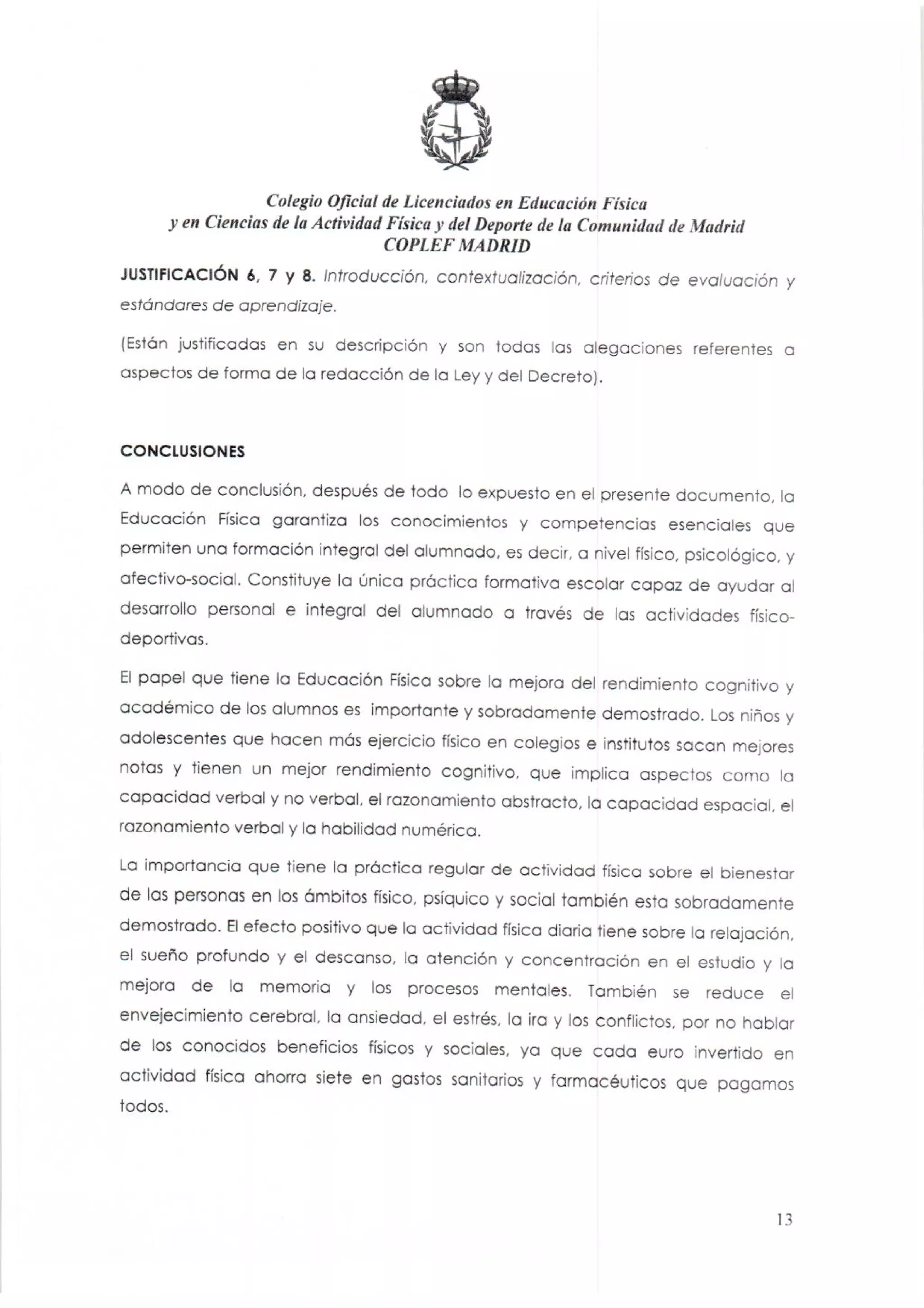 Carta dirigida a la Consejera de Educación (Doña Lucía Figar de LaCalle)