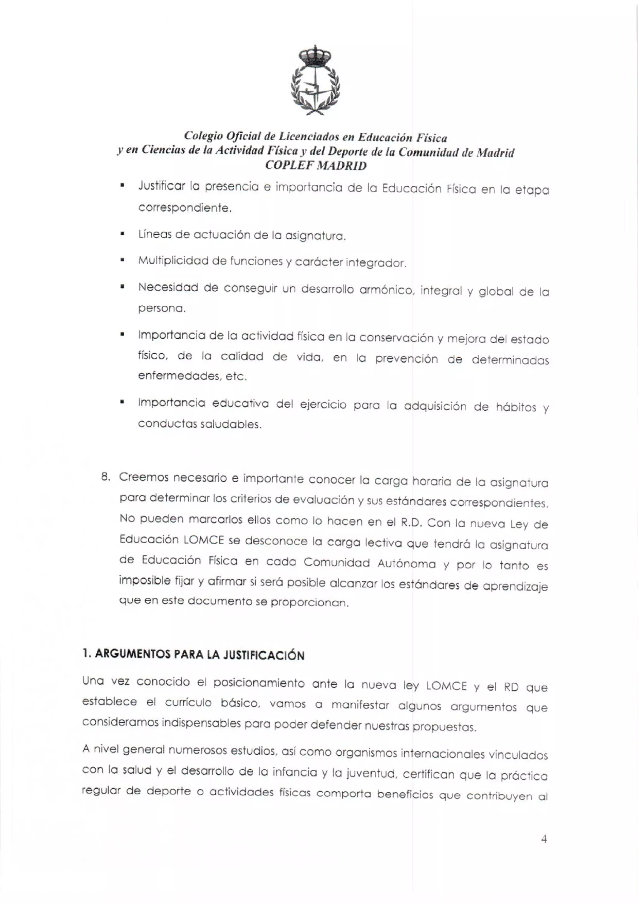 Carta dirigida a la Consejera de Educación (Doña Lucía Figar de LaCalle)