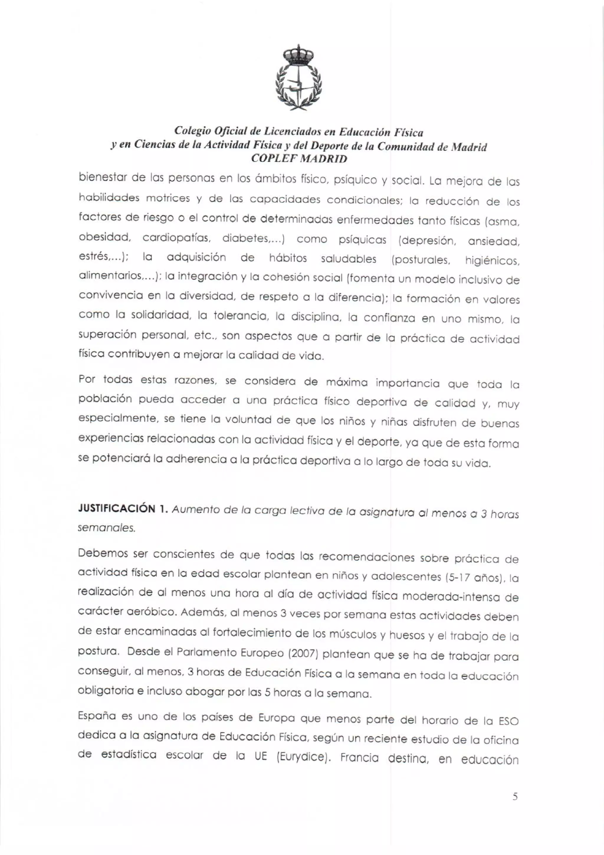 Carta dirigida a la Consejera de Educación (Doña Lucía Figar de LaCalle)
