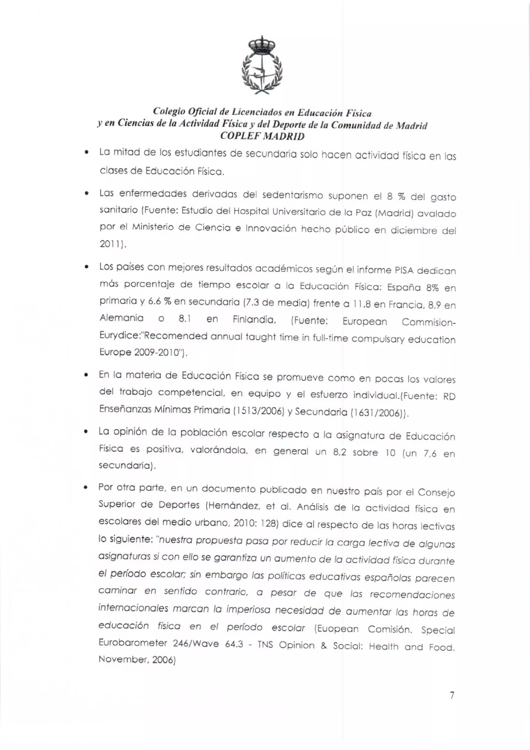 Carta dirigida a la Consejera de Educación (Doña Lucía Figar de LaCalle)