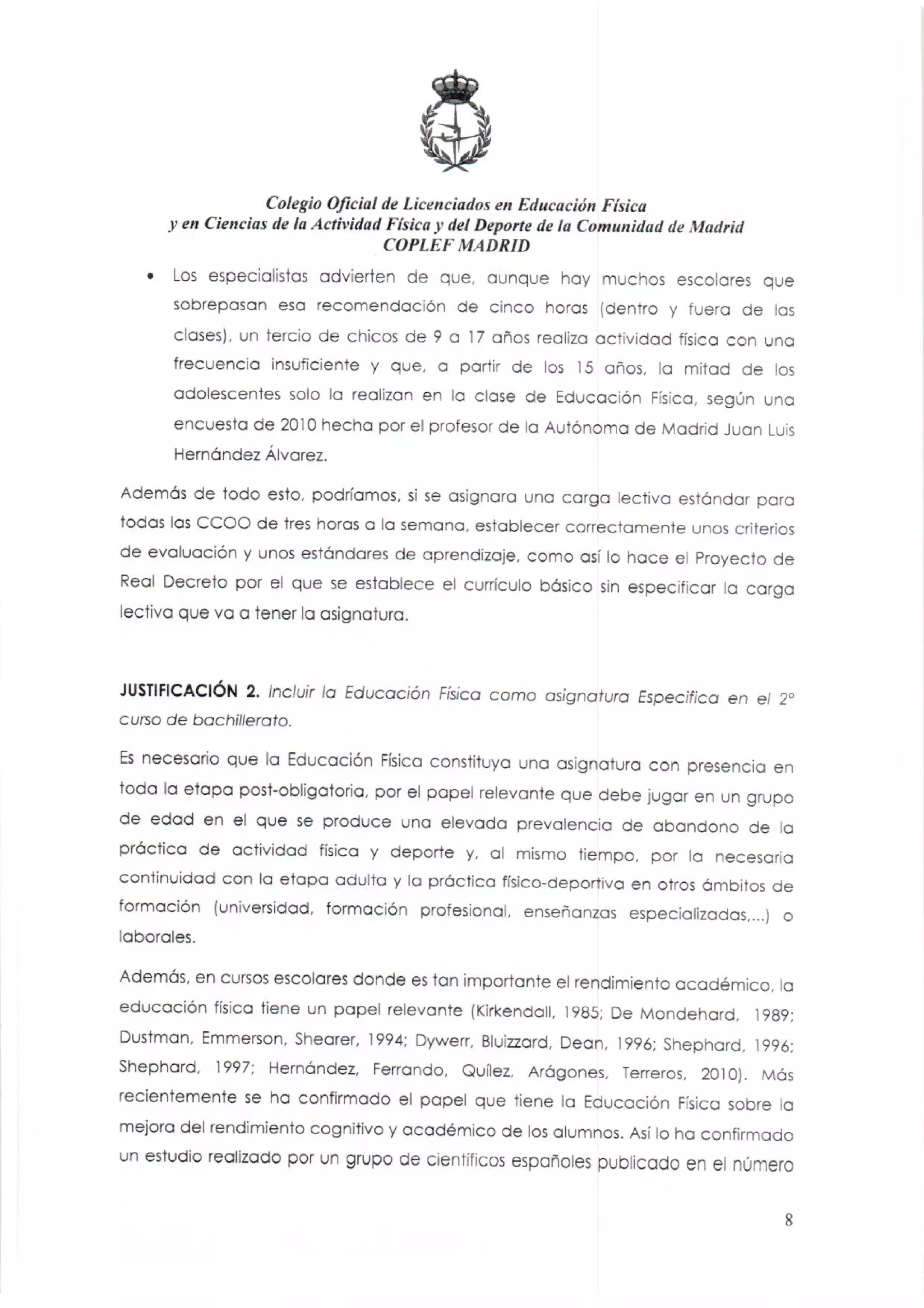 Carta dirigida a la Consejera de Educación (Doña Lucía Figar de LaCalle)