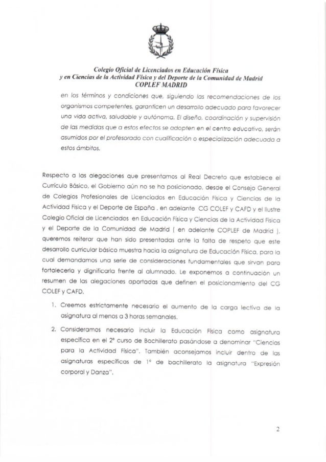 Carta Dirigida A La Consejera De Educacion Dona Lucia Figar De Lacal