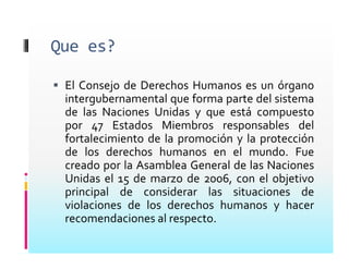 Consejo De Derechos Humanos Presentacion Mayrena Norberto