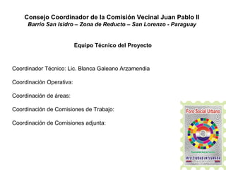 Consejo de desarrollo foro social urbano ciudad de san lorenzo | PPT