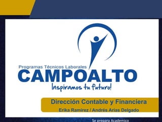 Dirección Contable y Financiera
Erika Ramírez / Andrés Arias Delgado
Se prepara Academico
 