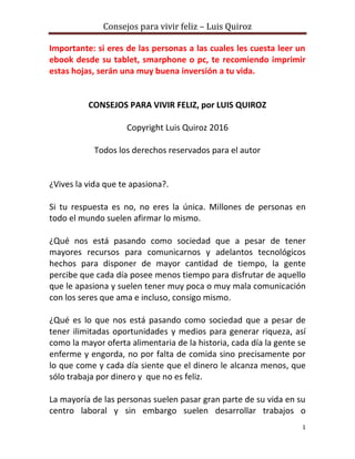 Consejos para vivir feliz | PDF