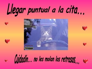 Llegar puntual a la cita... Cuidadín... no les molan los retrasos... 