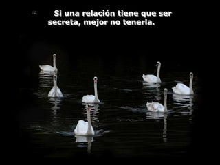 *    Si una relación tiene que ser
    secreta, mejor no tenerla.
 