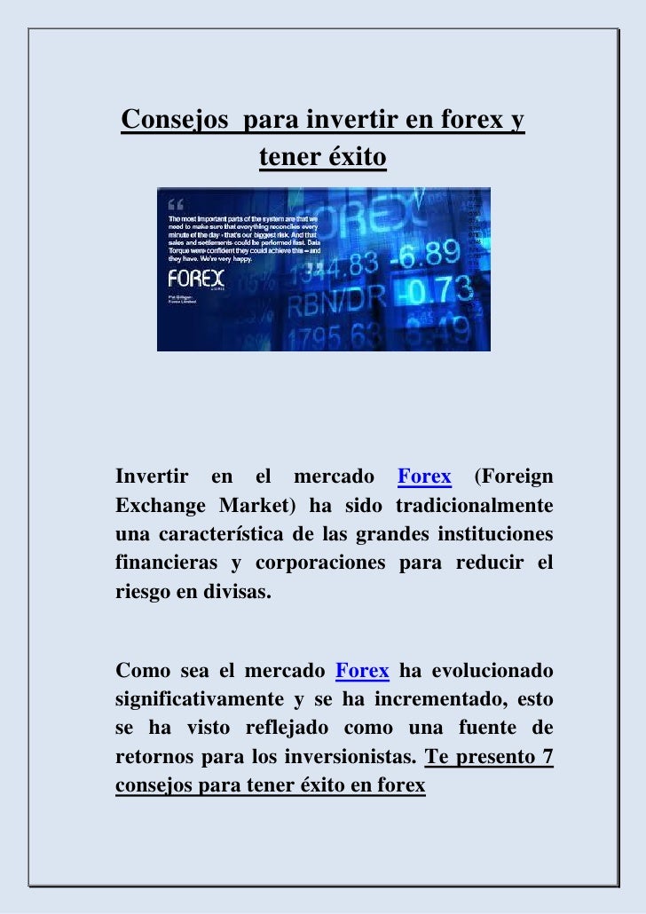 Invertir en forex consejos
