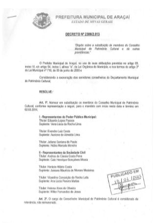 Conselho Nomeação Decreto 2386 2013