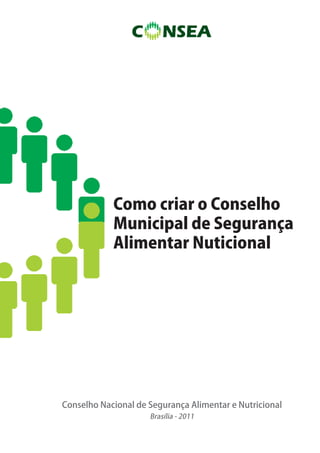 Como criar o Conselho
            Municipal de Segurança
            Alimentar Nuticional




Conselho Nacional de Segurança Alimentar e Nutricional
                     Brasília - 2011
 