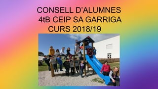 CONSELL D’ALUMNES
4tB CEIP SA GARRIGA
CURS 2018/19
 