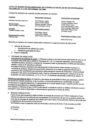 Acta Consello Escolar, 24 12 09 | PDF