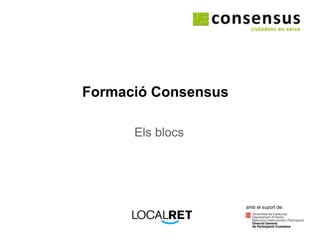 Formació Consensus Els blocs amb el suport de: 