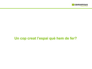 Un cop creat l’espai què hem de fer? 
