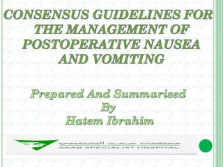Consensus guidelines for the management final | PDF