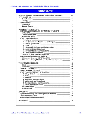 Cfs Guidelines Consensus overview on ME/CFS | PDF