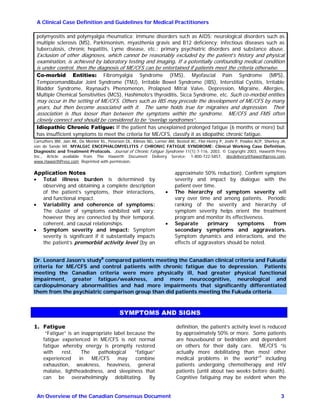 Cfs Guidelines Consensus overview on ME/CFS | PDF